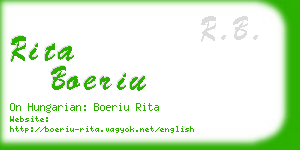 rita boeriu business card